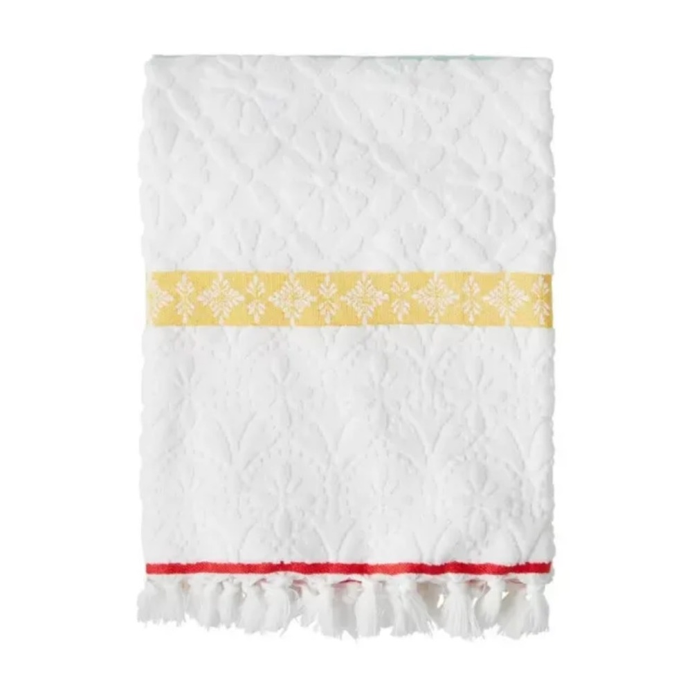 Pioneer Woman Sculpted Stripe Bath Towel 100% Cotton NEW - Picture 3 of 6